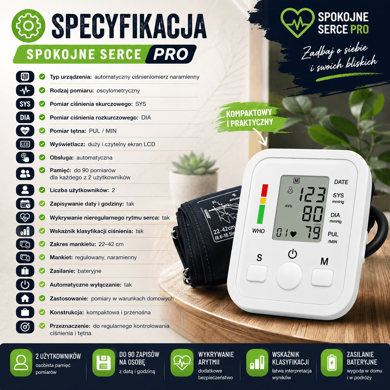 🩺Spokojne Serce PRO-Ciśnieniomierz  Naramienny AUTOMATYCZNY CYFROWY🩺