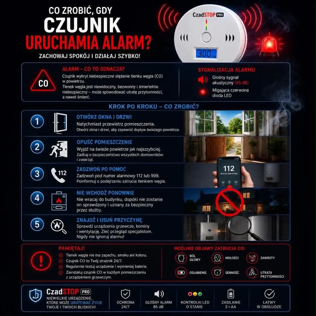 🛡️🚨 CzadSTOP PRO- Bezprzewodowy Czujnik Dymu🚨🛡️