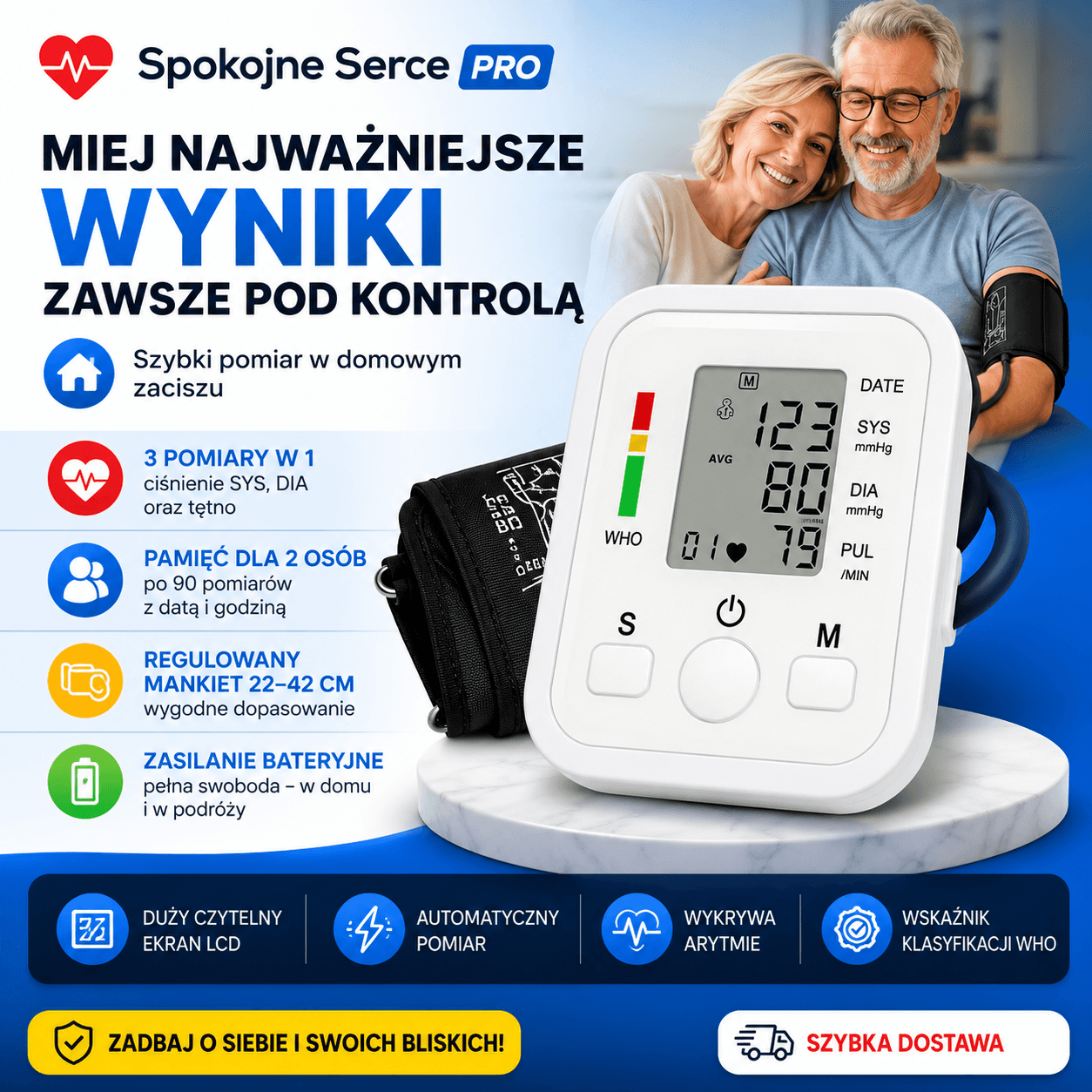 🩺Spokojne Serce PRO-Ciśnieniomierz  Naramienny AUTOMATYCZNY CYFROWY🩺