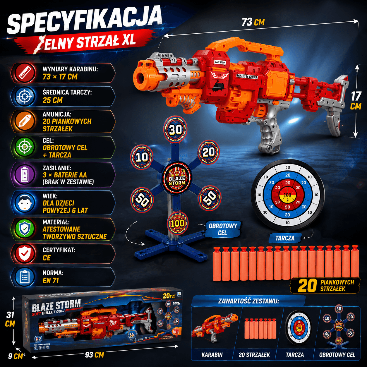 🎯Celny Strzał XL – Karabin na Piankowe Strzałki 🎯
