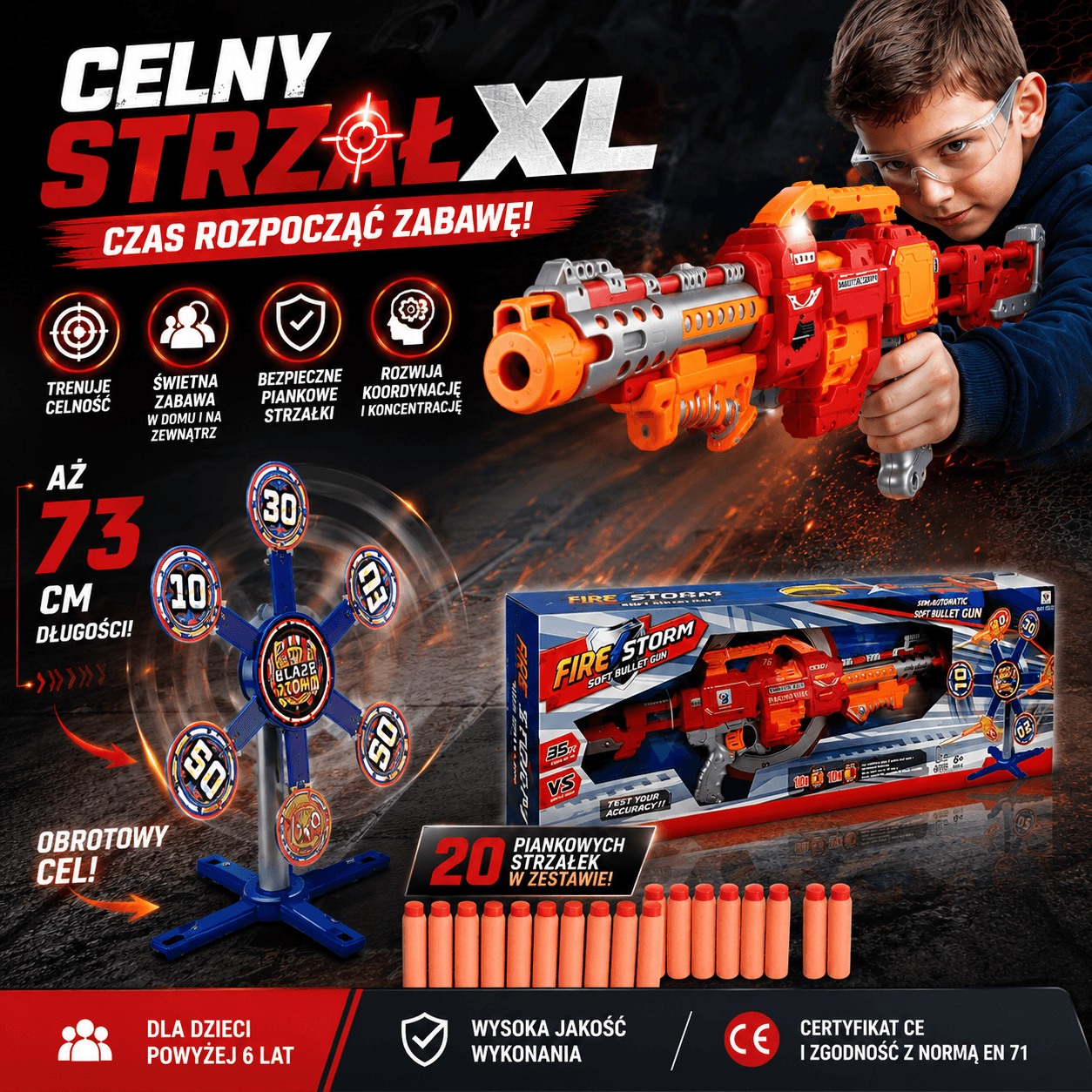 🎯Celny Strzał XL – Karabin na Piankowe Strzałki 🎯