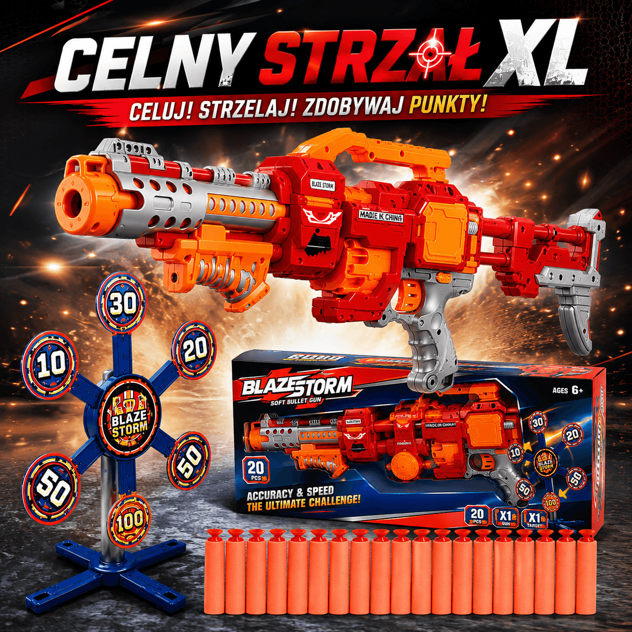 🎯Celny Strzał XL – Karabin na Piankowe Strzałki 🎯